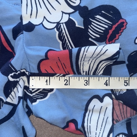 J. Crew High Waist Floral Print Shorts Navy Pink White & Light Blue Cotton Twill - Picture 4 of 7